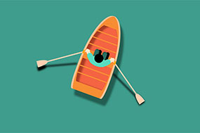 卡通人物划船css3特效